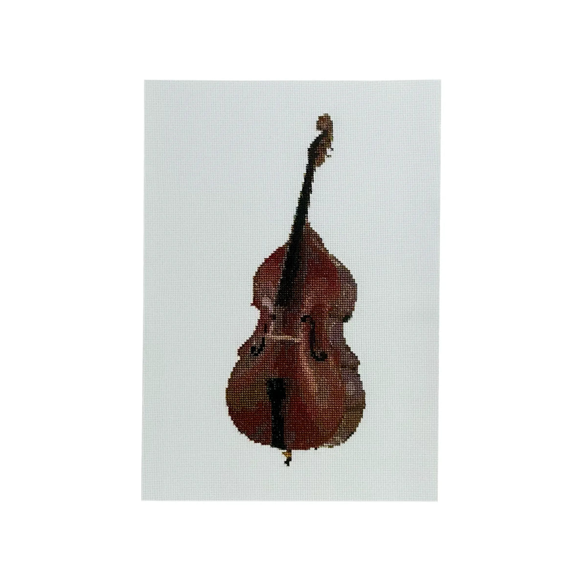 double bass A4 art print of the original embroidery design