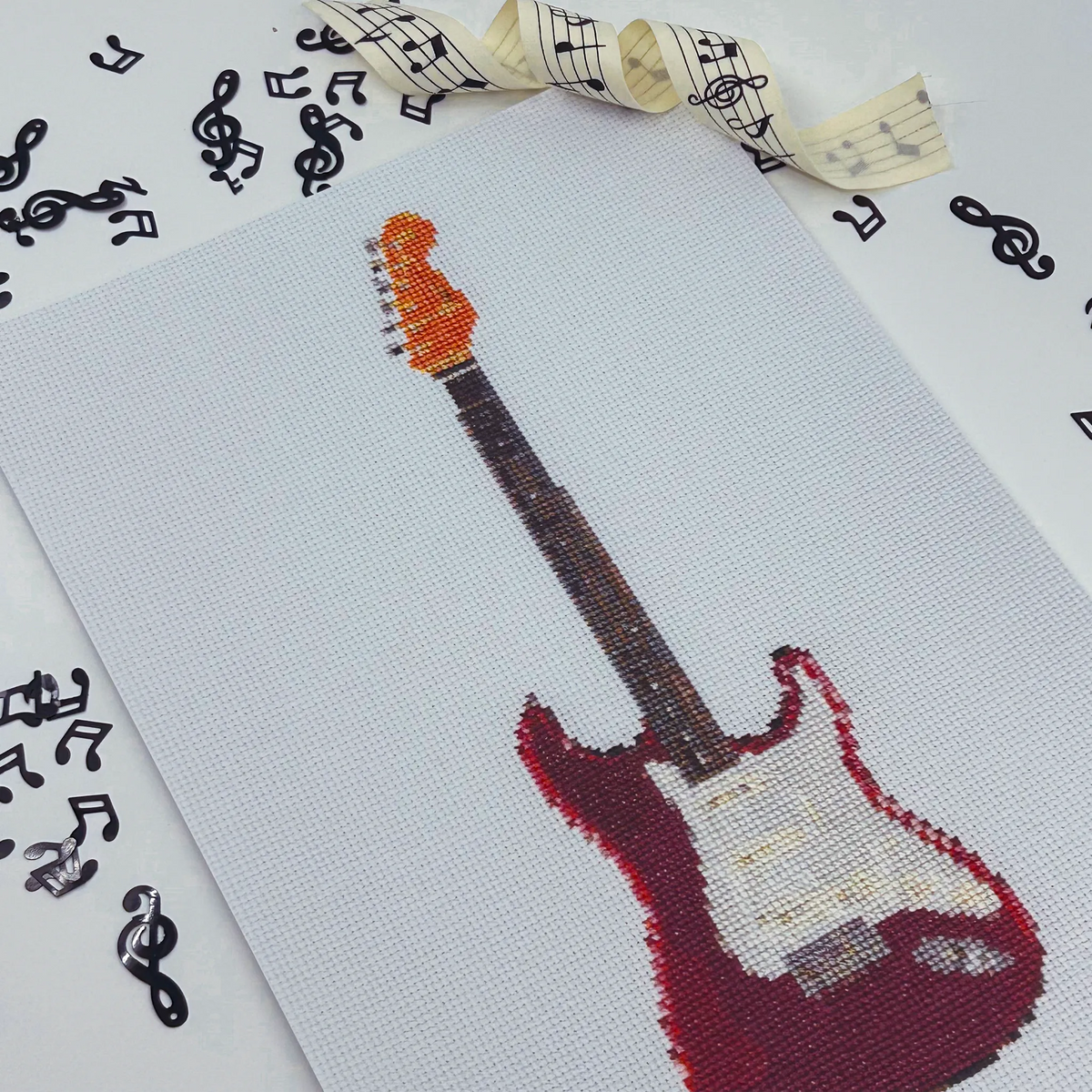 A4 print of the original embroidery design of a red fender stat