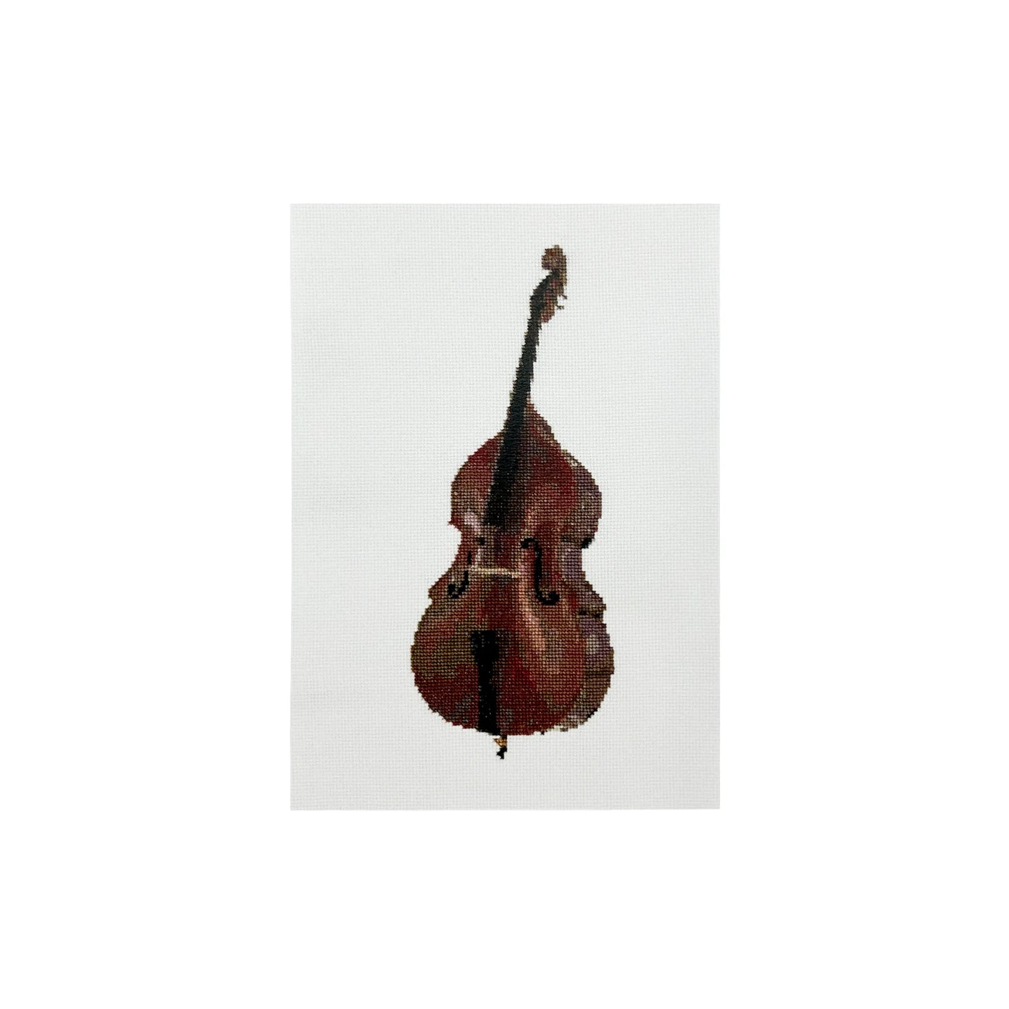 A5 art print of the original double bass hand stitched artwork