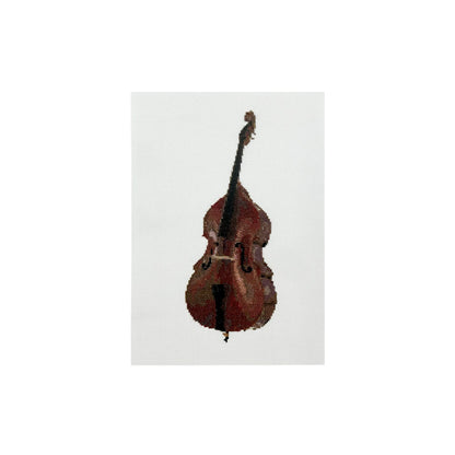 A5 art print of the original double bass hand stitched artwork