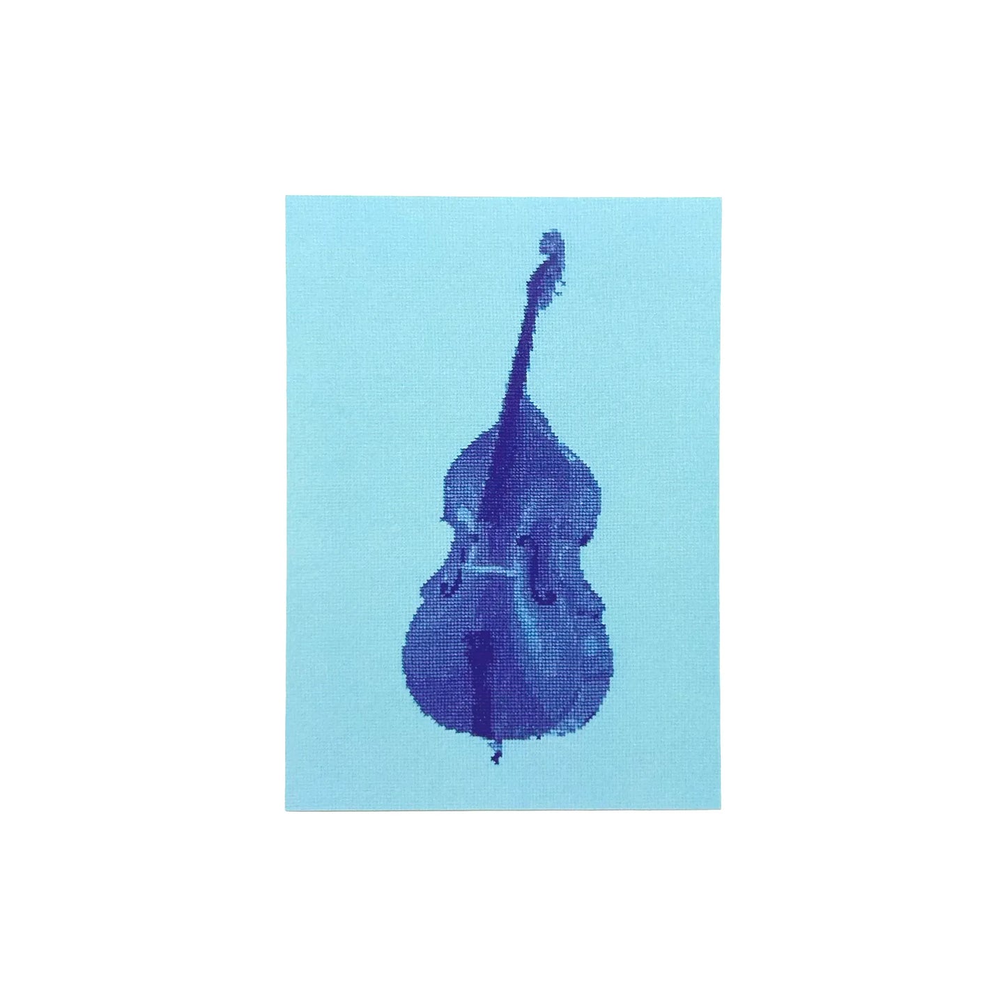 colourful postcard of the double bass original embroidery design 