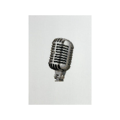 shure 55SH mic A4 art print of original embroidery design