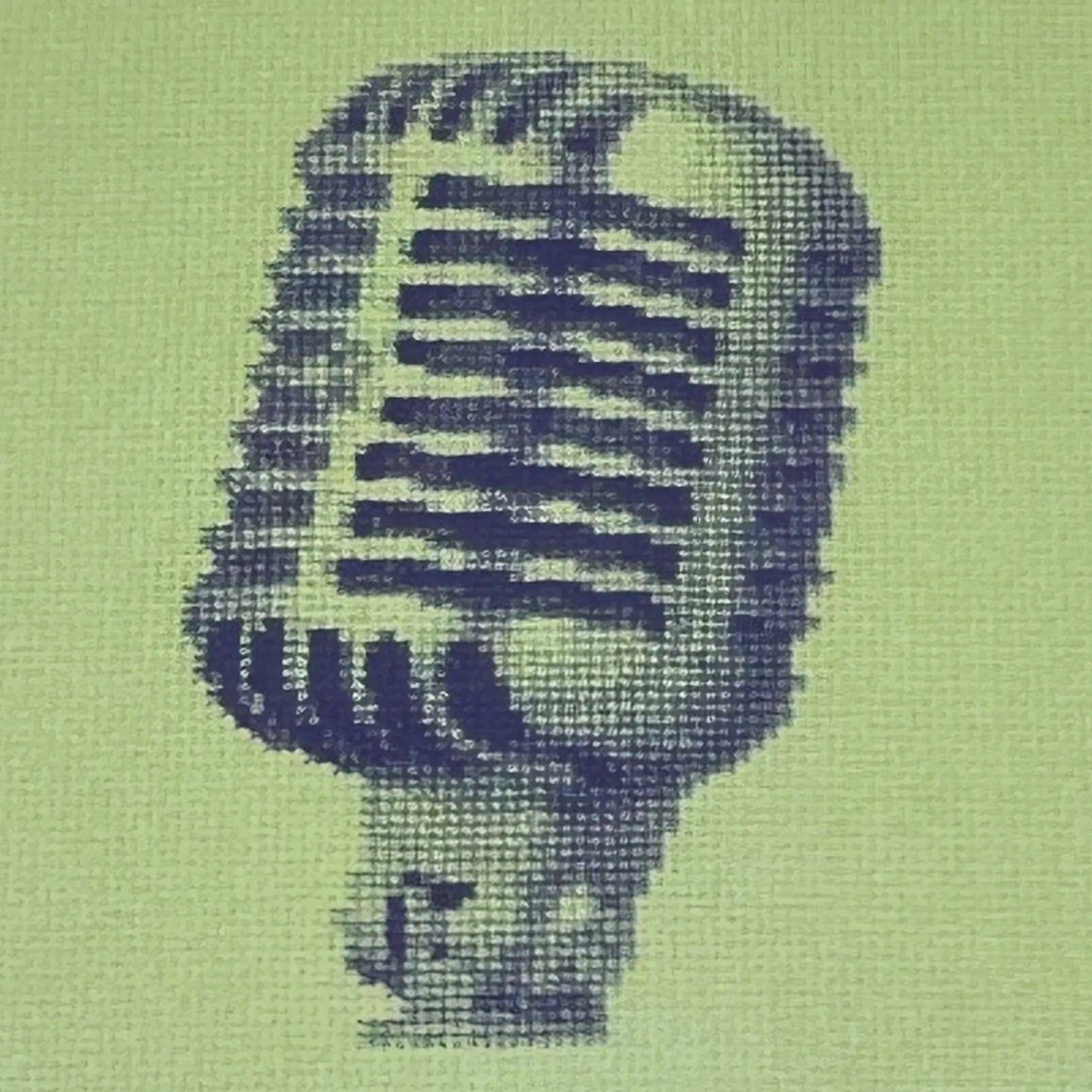 close up of the colourful postcard of the original embroidery vintage mic 