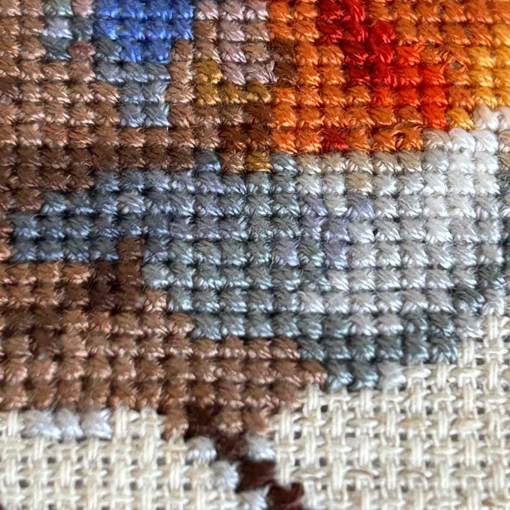 Close up of Robin Red Breast Embroidery.